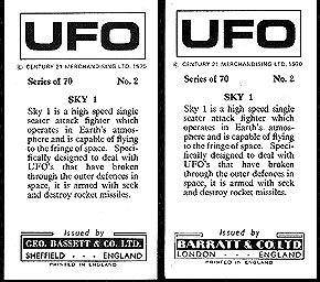 Barratt cards, reverse